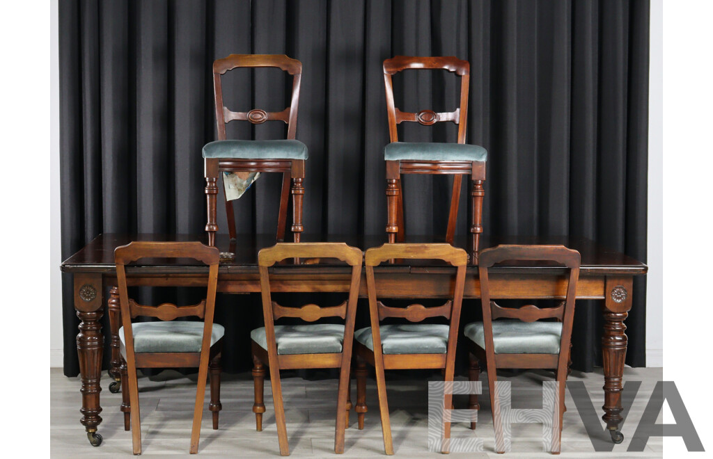 Edwardian Oak Seven Piece Dining Suite