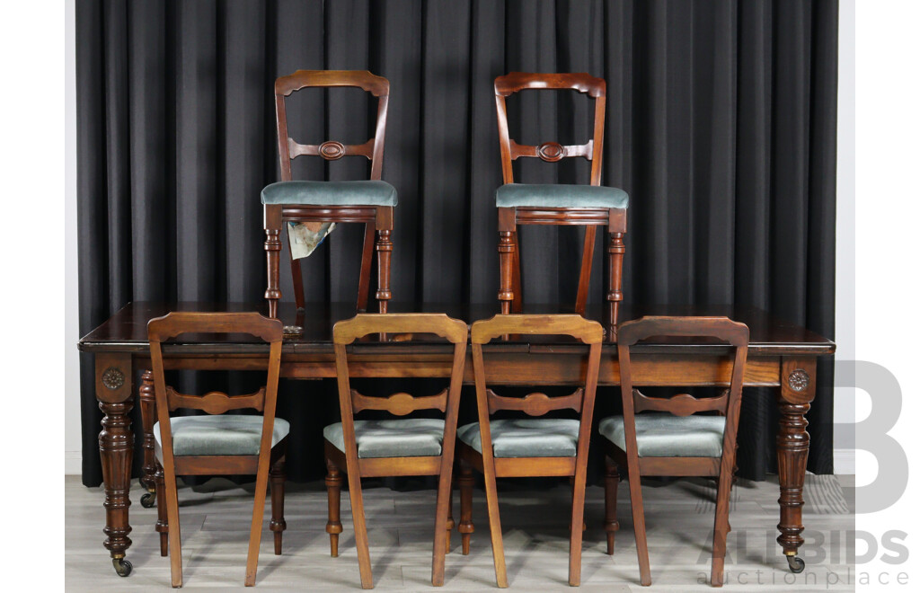 Edwardian Oak Seven Piece Dining Suite