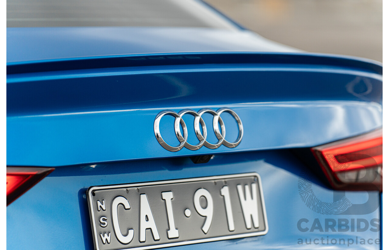 10/2017 Audi RS3 Quattro (AWD) MY18 8V 4d Sedan Ara Blue Crystal Pearl Turbo 2.5L - Modified Stage 2 Plus