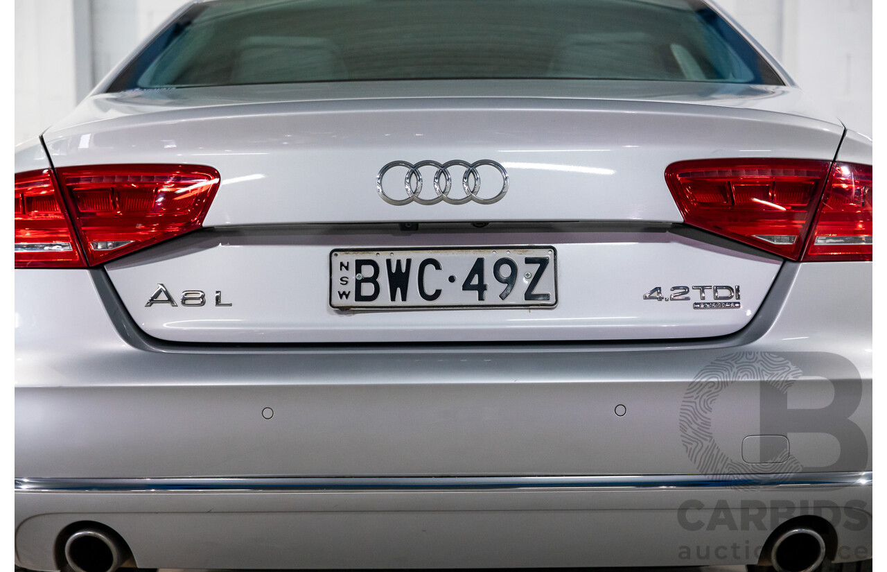 4/2011 Audi A8 L 4.2 TDI Quattro 4H 4d Sedan Ice Silver Metallic Twin Turbo Diesel V8 4.1L
