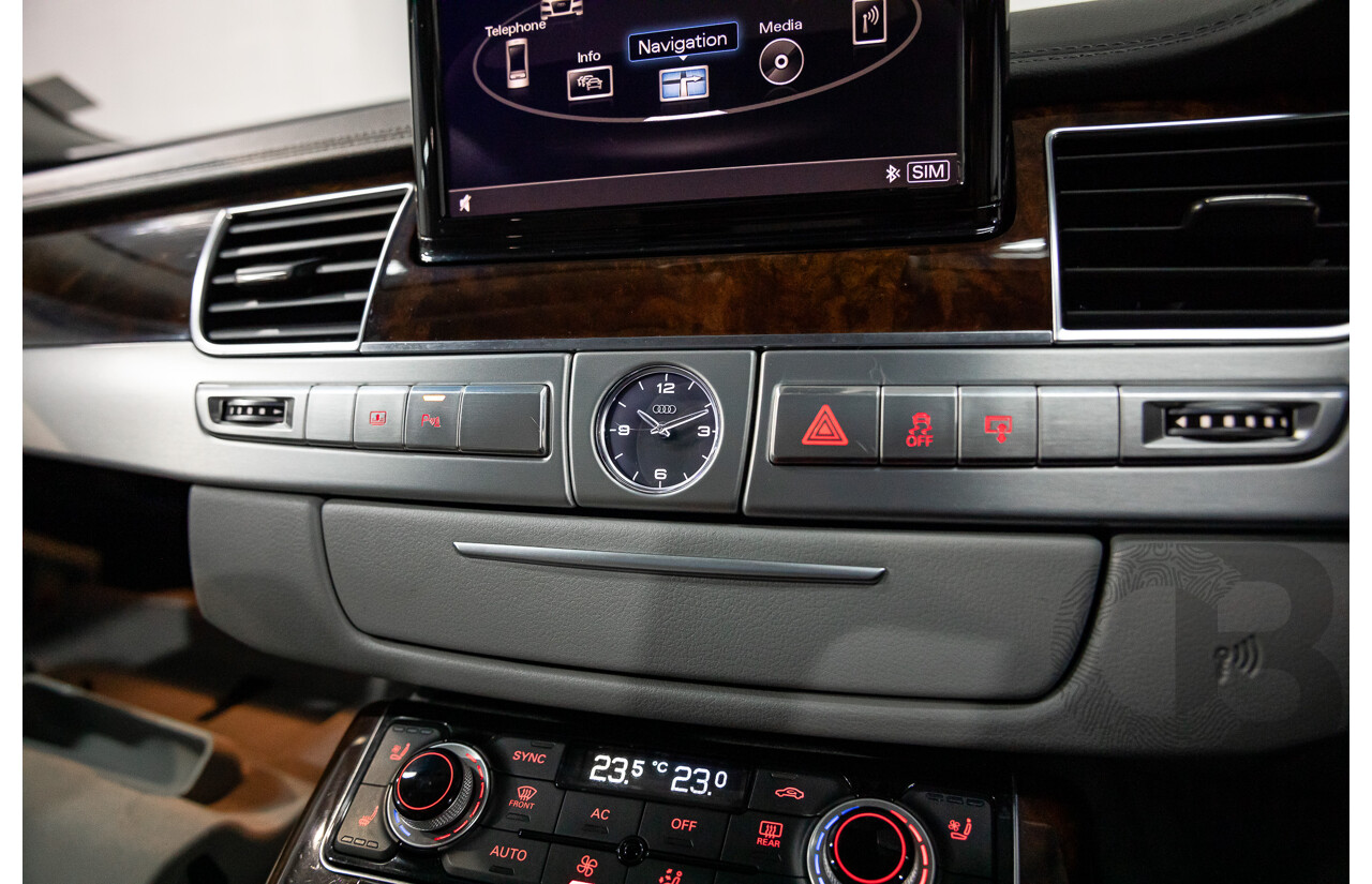 4/2011 Audi A8 L 4.2 TDI Quattro 4H 4d Sedan Ice Silver Metallic Twin Turbo Diesel V8 4.1L