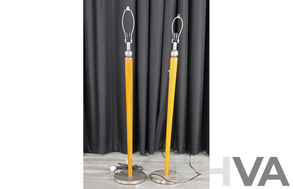 Pair of Timber Floor Lamps