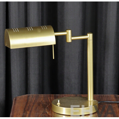 Gilt Metal Desk Lamp with Articulated Arm