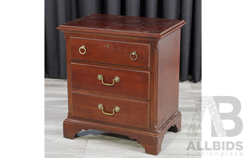 Drexel Heritage Three Drawer Over Sized Bedside Chest
