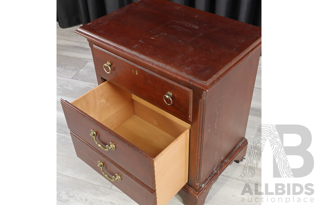 Drexel Heritage Three Drawer Over Sized Bedside Chest