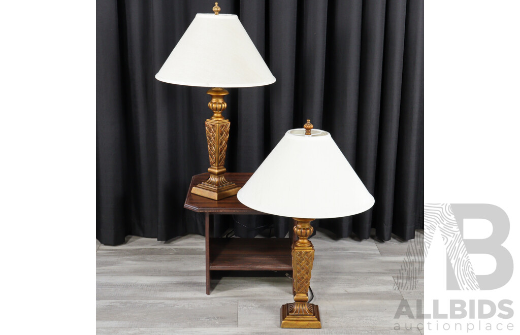 Pair of Gilt Table Lamps by Trinity Lighting