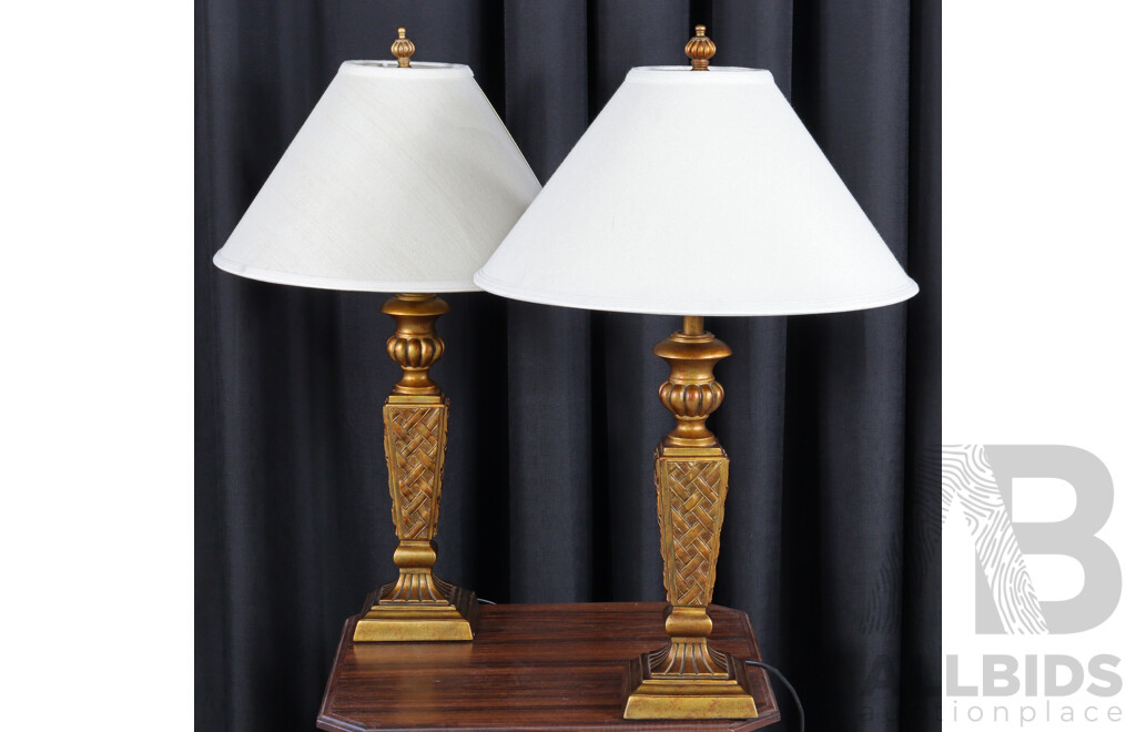 Pair of Gilt Table Lamps by Trinity Lighting