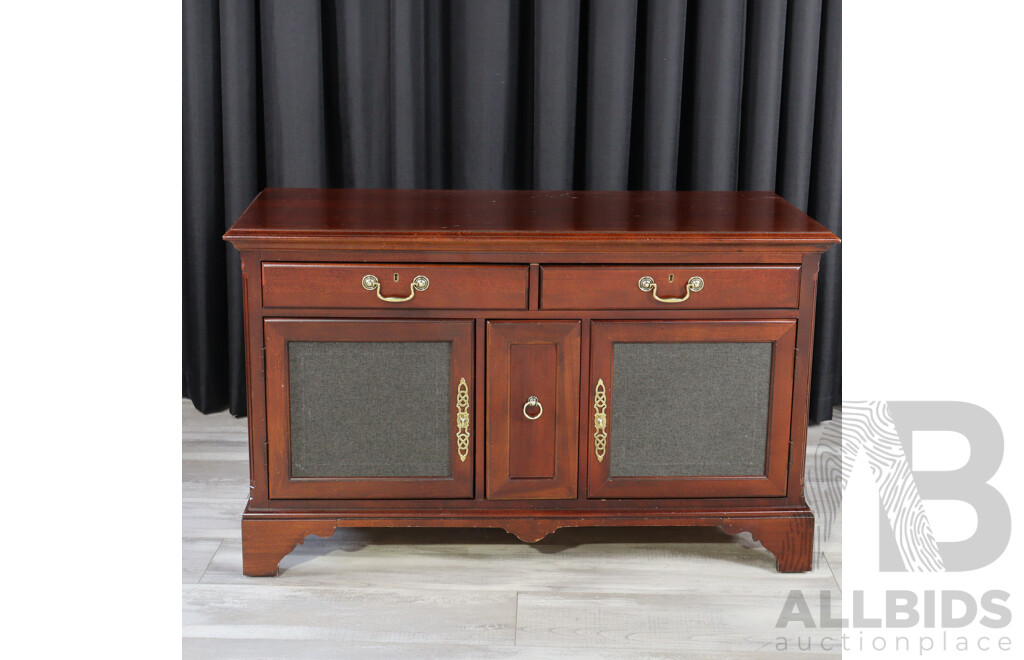 Drexel Three Drawer Entertainment Unit with Two Cabinet Doors