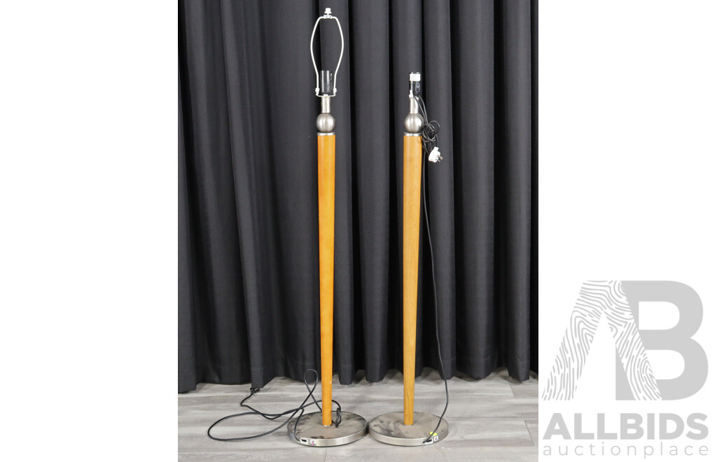 Pair of Timber Floor Lamps