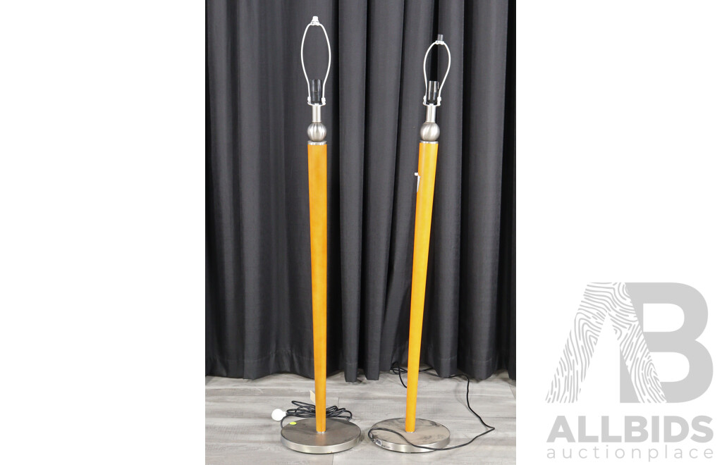 Pair of Timber Floor Lamps