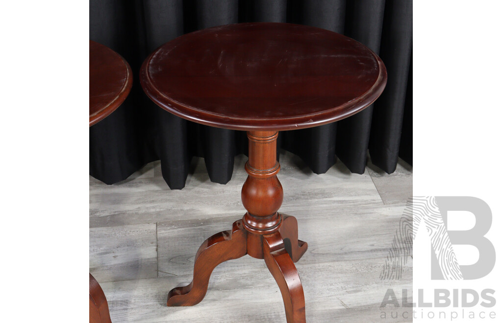 Pair of Drexel Single Pedestal Wine Tables
