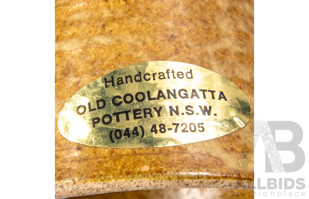 Collection Vintage Australian Studio Pottery Including Goblet by Old Coolangatta Pottery, Mug by Taggerty Pottery, Two Vases Signed Gough to Base and More