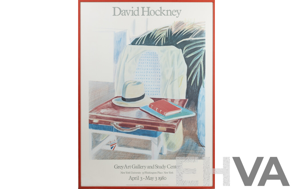 David Hockney, (20th Century, British, 1937-), Still Life, Taj Hotel, Bombay (1977), Reproduction Poster of Original Crayon, for Grey Gallery & Study Center, New York (1980), 97 X 70 Cm (frame)