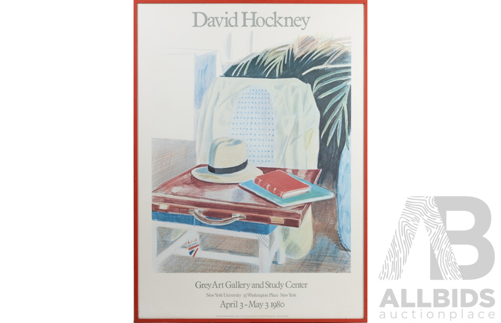 David Hockney, (20th Century, British, 1937-), Still Life, Taj Hotel, Bombay (1977), Reproduction Poster of Original Crayon, for Grey Gallery & Study Center, New York (1980), 97 X 70 Cm (frame)