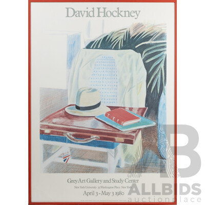 David Hockney, (20th Century, British, 1937-), Still Life, Taj Hotel, Bombay (1977), Reproduction Poster of Original Crayon, for Grey Gallery & Study Center, New York (1980), 97 X 70 Cm (frame)