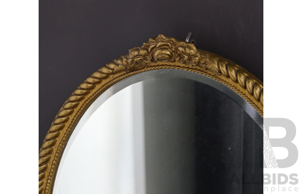 Vintage Oval Gilt Framed Mirror