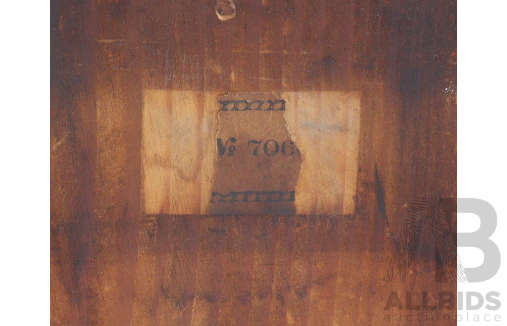 Timber Cased Mantle Clock with Tin and Paper Face