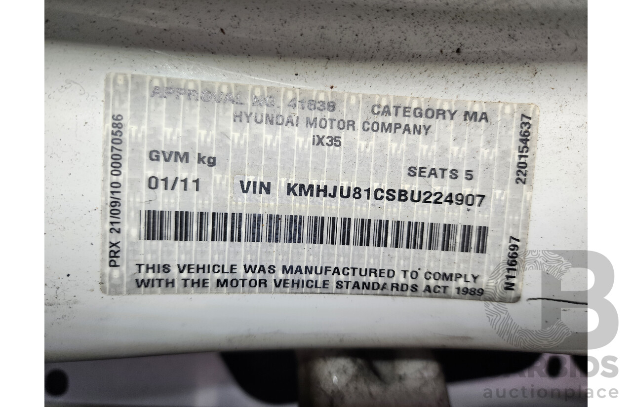 1/2011 Hyundai Ix35 Elite (awd) LM MY11 4d Wagon White 2.4L