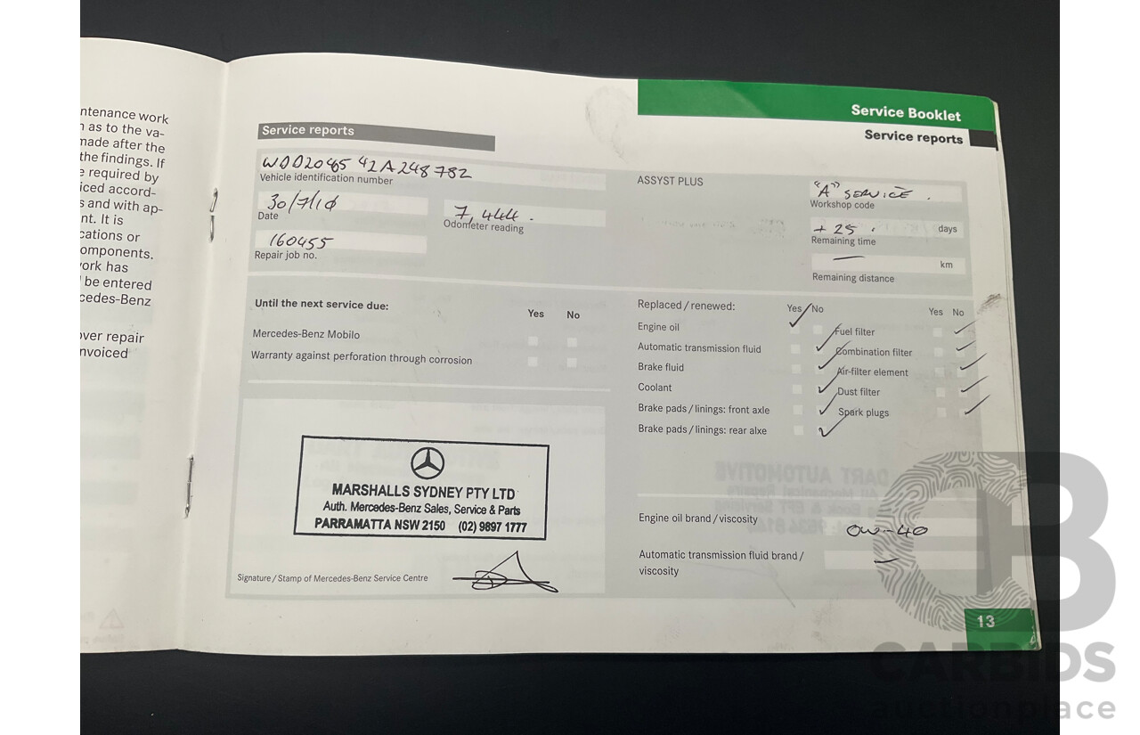 4/2009 Mercedes-Benz C280 Avantgarde W204 4d Sedan Calcite White V6 3.0L