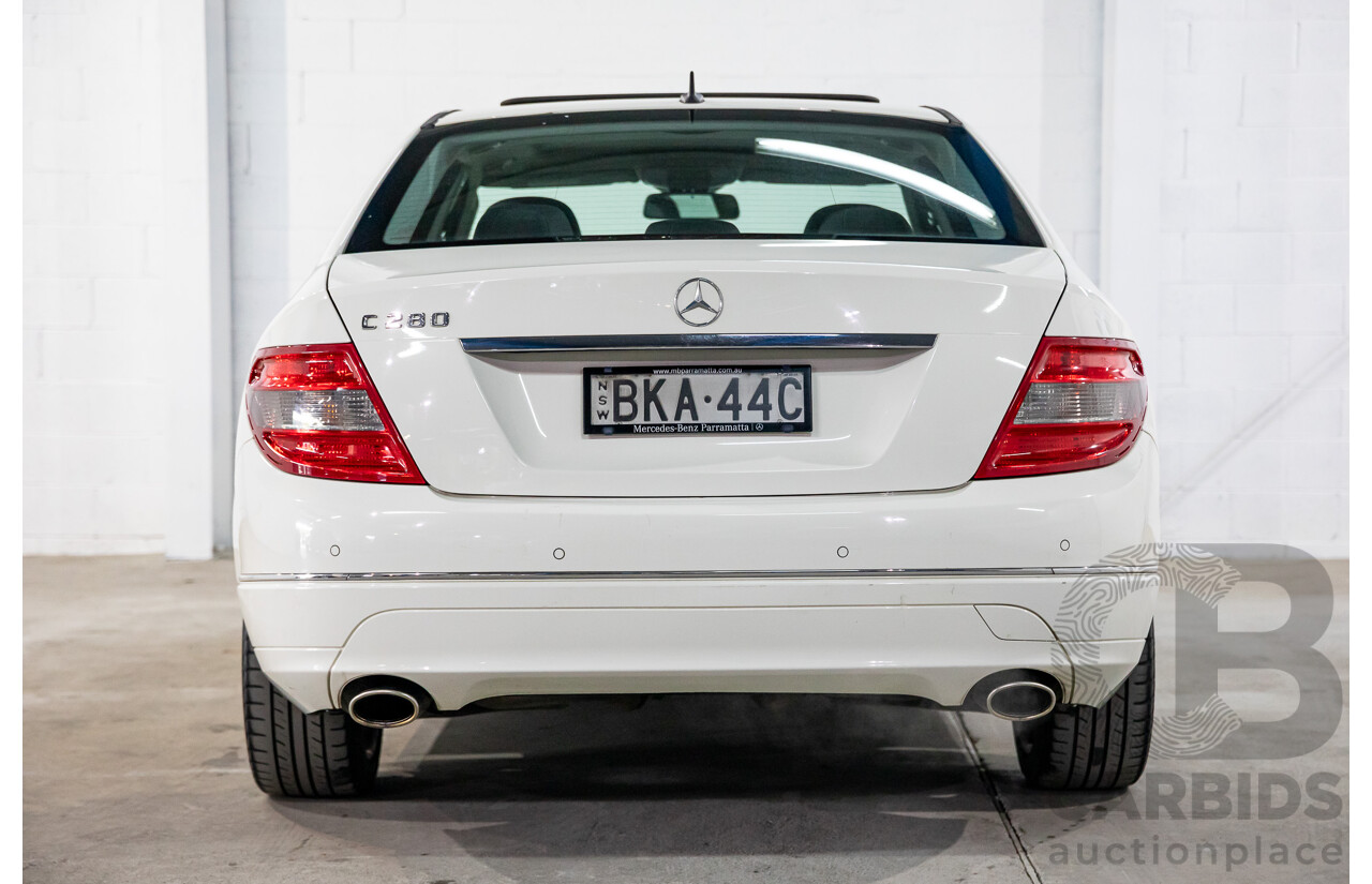 4/2009 Mercedes-Benz C280 Avantgarde W204 4d Sedan Calcite White V6 3.0L