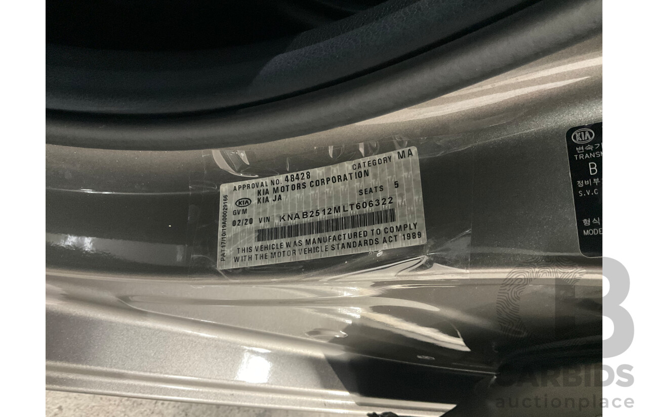 02/2020 Kia Picanto S (FWD) JA MY20 5D Hatchback Titanium Silver Metallic 1.2L