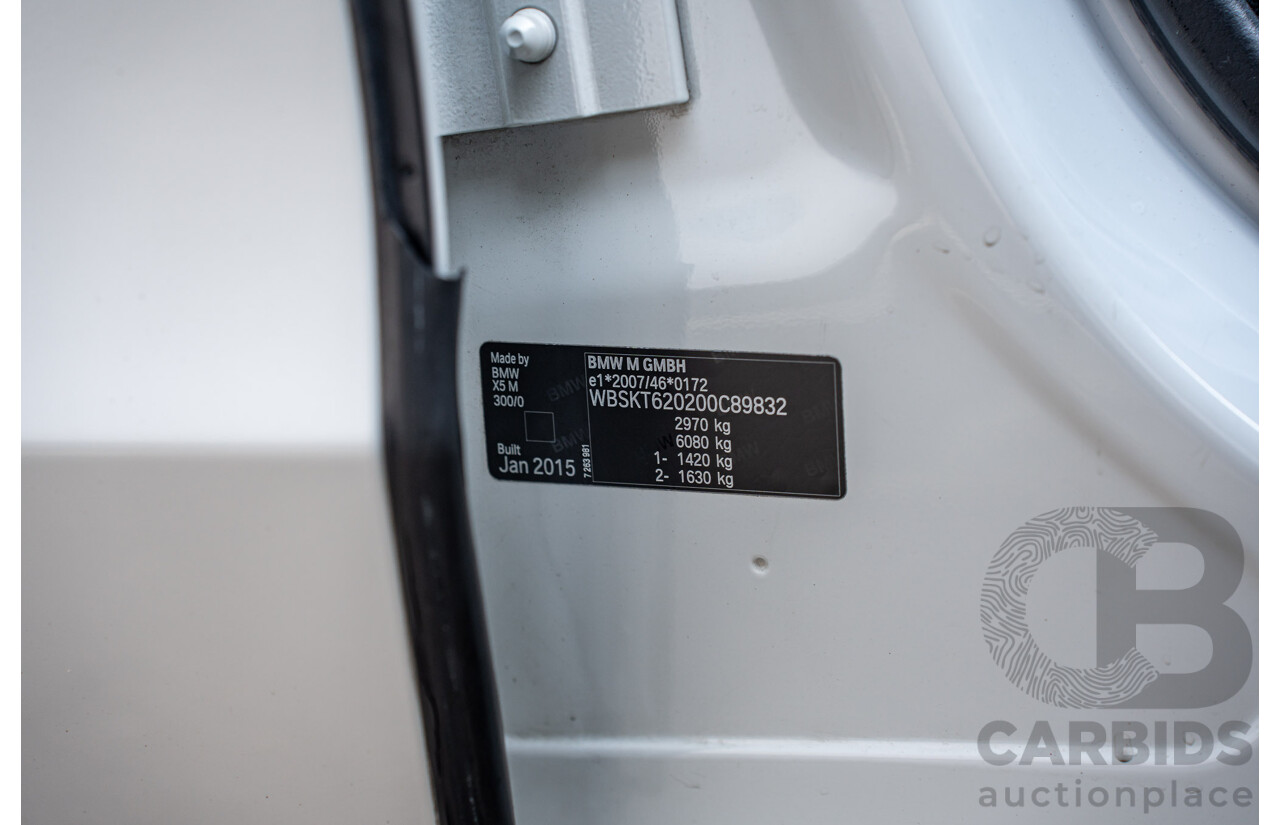 3/2015 BMW X5 M F85 4d Wagon Alpine White Twin Turbo V8 4.4L