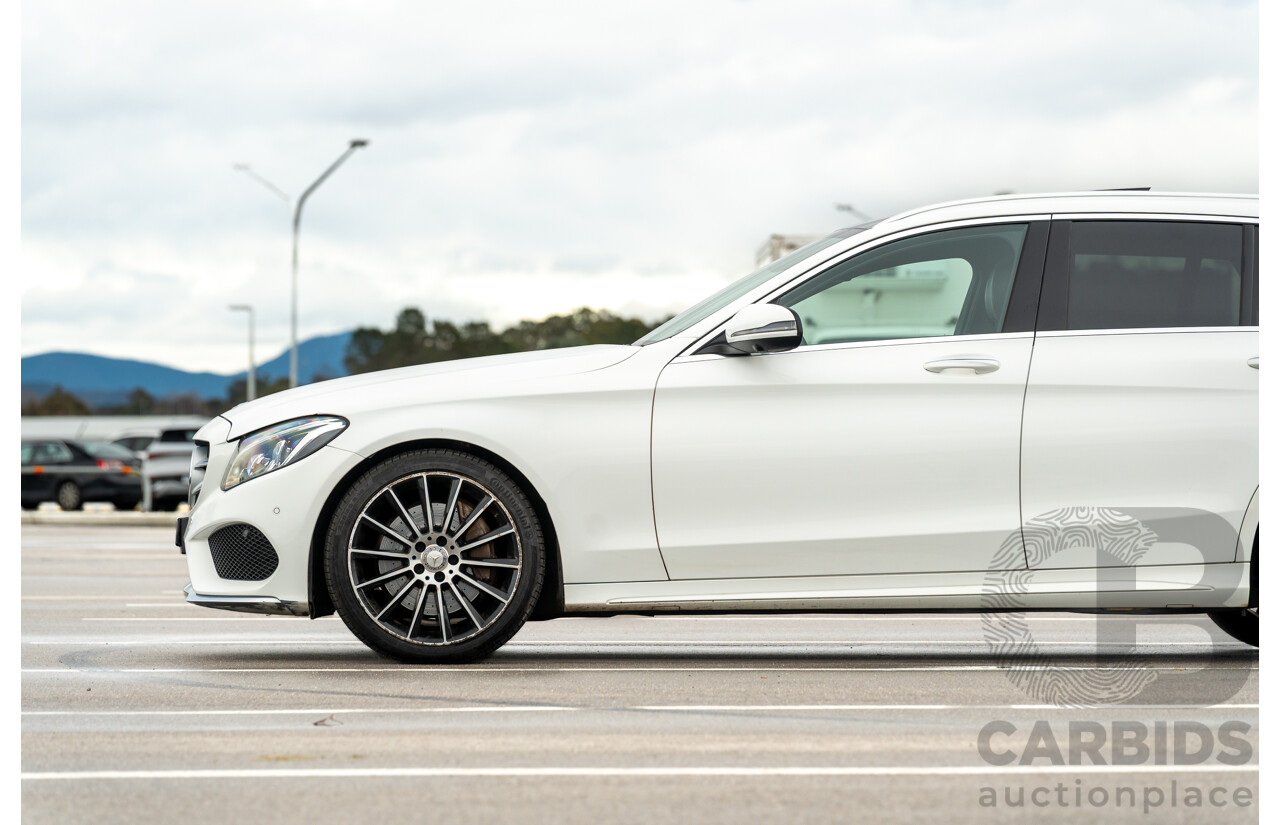 8/2016 Mercedes Benz C250 Estate AMG Line 205 MY16 4d Wagon Polar White Turbo 2.0L
