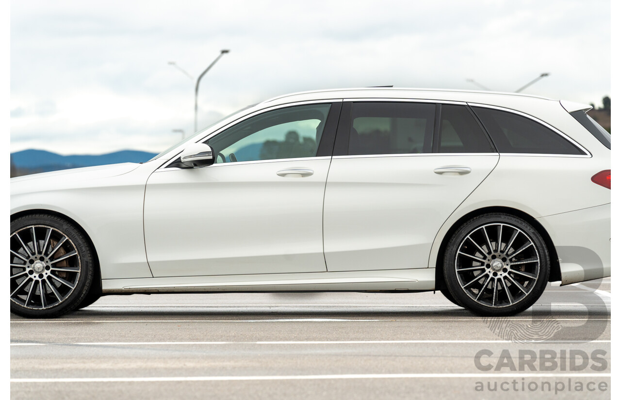 8/2016 Mercedes Benz C250 Estate AMG Line 205 MY16 4d Wagon Polar White Turbo 2.0L