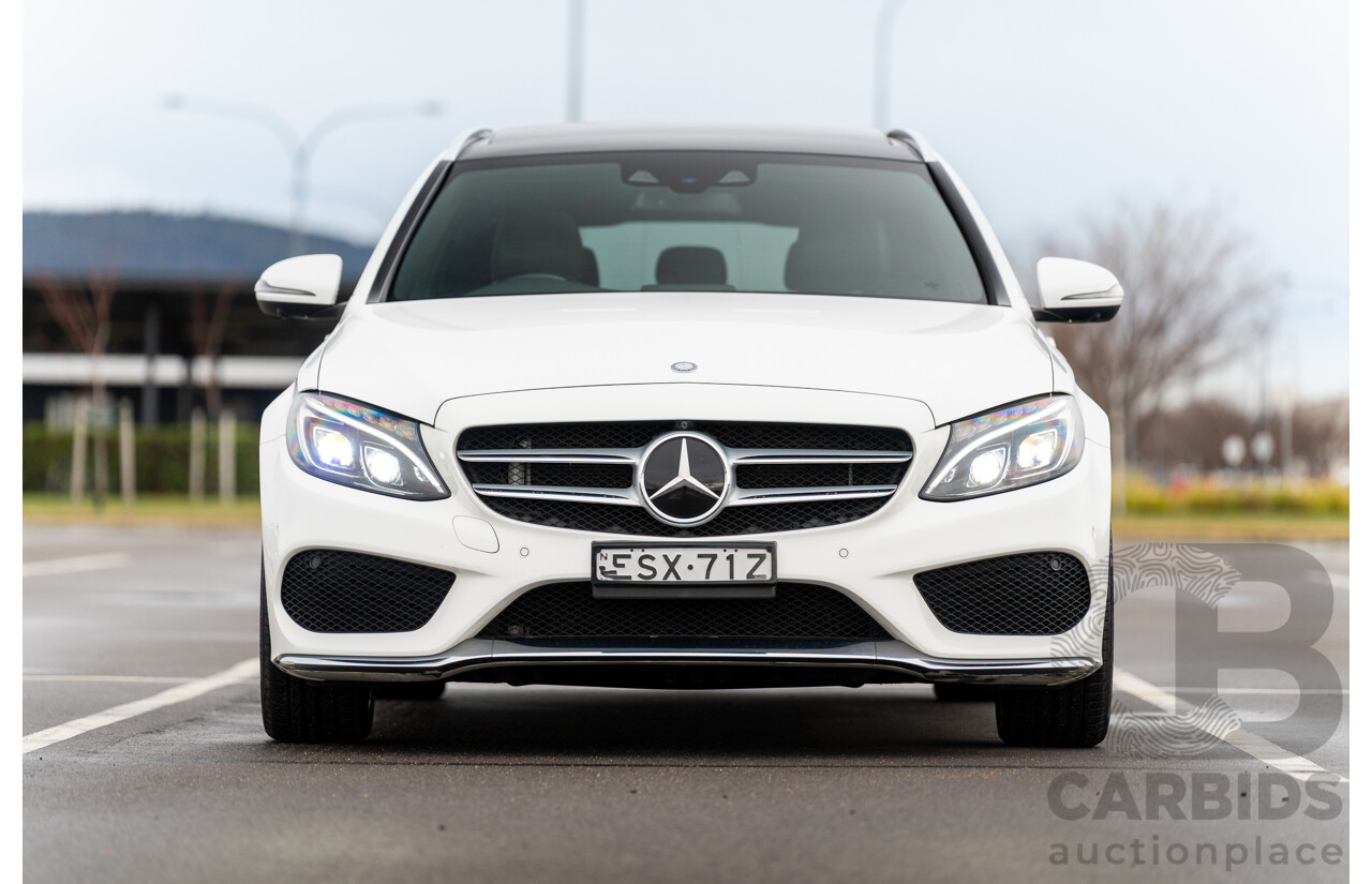 8/2016 Mercedes Benz C250 Estate AMG Line 205 MY16 4d Wagon Polar White Turbo 2.0L