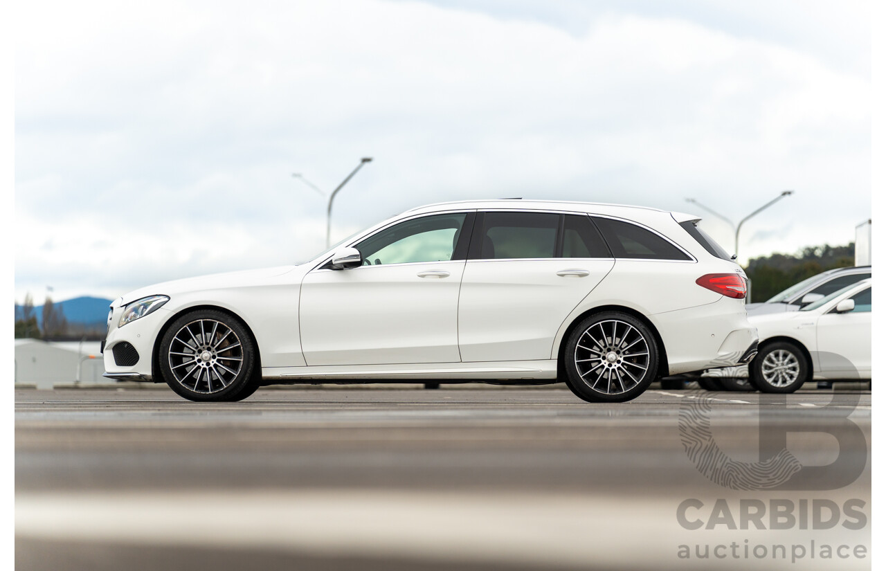 8/2016 Mercedes Benz C250 Estate AMG Line 205 MY16 4d Wagon Polar White Turbo 2.0L