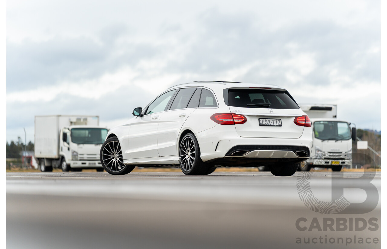8/2016 Mercedes Benz C250 Estate AMG Line 205 MY16 4d Wagon Polar White Turbo 2.0L