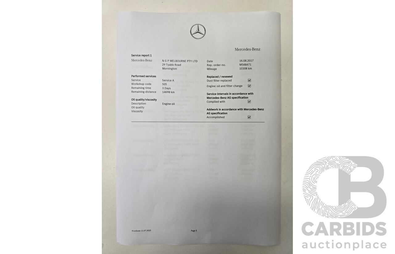 8/2016 Mercedes Benz C250 Estate AMG Line 205 MY16 4d Wagon Polar White Turbo 2.0L