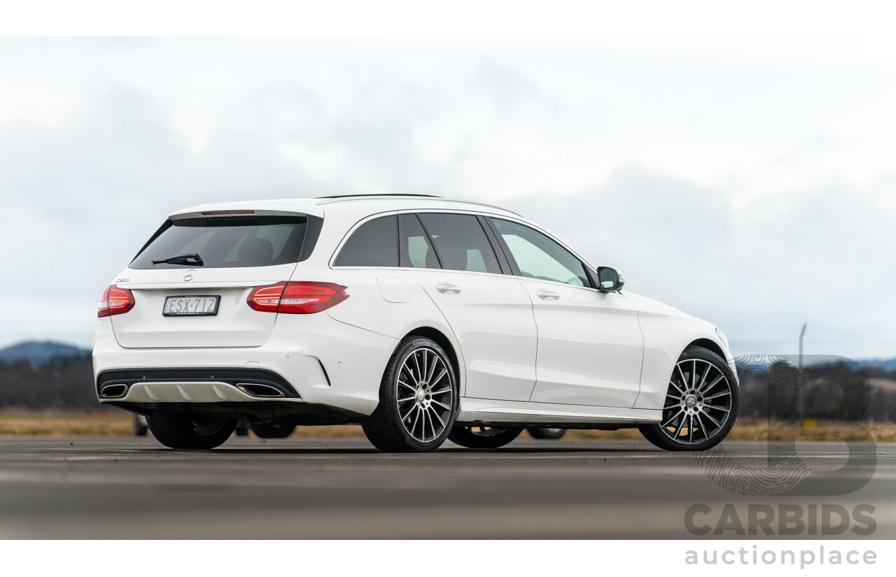 8/2016 Mercedes Benz C250 Estate AMG Line 205 MY16 4d Wagon Polar White Turbo 2.0L