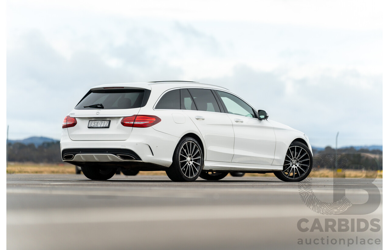 8/2016 Mercedes Benz C250 Estate AMG Line 205 MY16 4d Wagon Polar White Turbo 2.0L