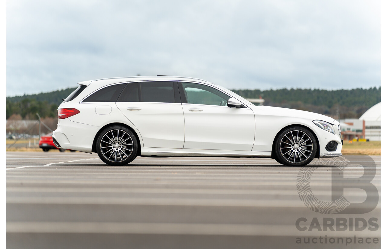 8/2016 Mercedes Benz C250 Estate AMG Line 205 MY16 4d Wagon Polar White Turbo 2.0L