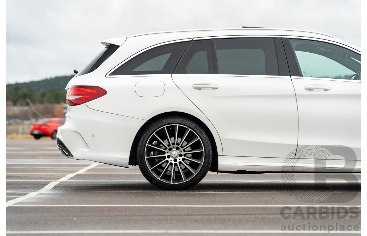 8/2016 Mercedes Benz C250 Estate AMG Line 205 MY16 4d Wagon Polar White Turbo 2.0L