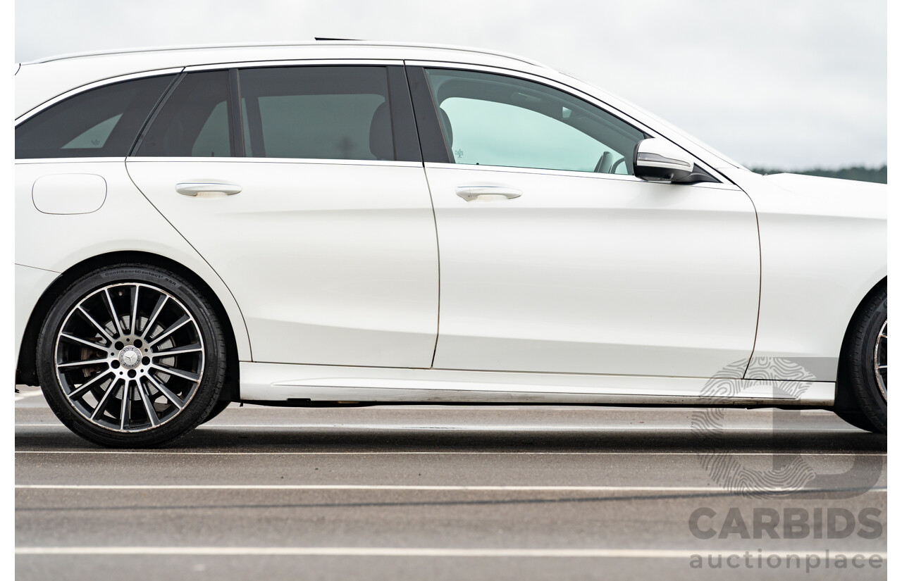 8/2016 Mercedes Benz C250 Estate AMG Line 205 MY16 4d Wagon Polar White Turbo 2.0L