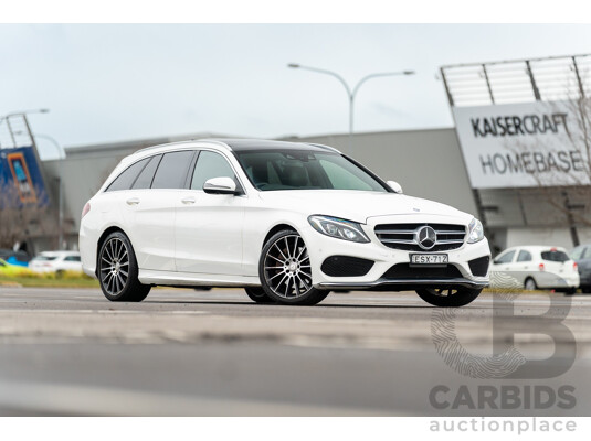 8/2016 Mercedes Benz C250 Estate AMG Line 205 MY16 4d Wagon Polar White Turbo 2.0L
