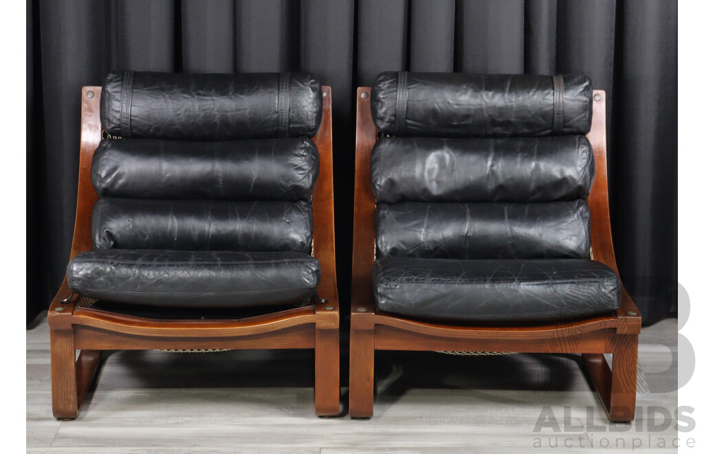 Pair of Tessa T4 Armchairs and Footstool by Fred Lowen