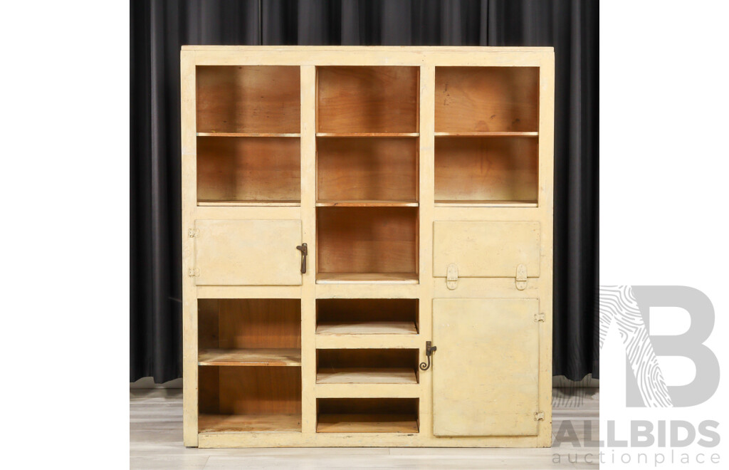 Vintage Painted Rustic Kitchen Cabinet