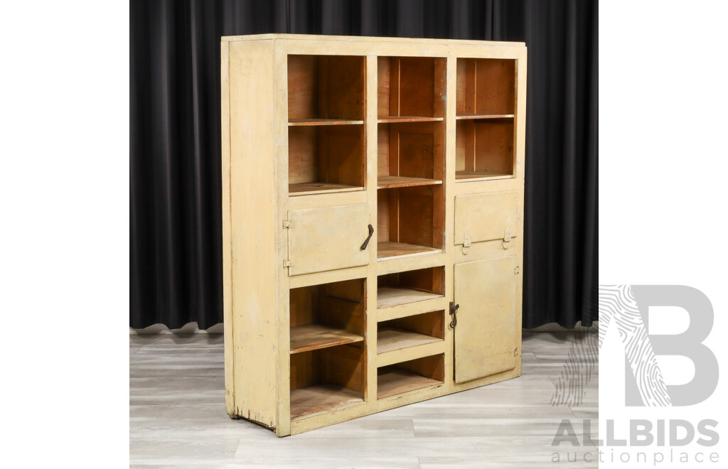 Vintage Painted Rustic Kitchen Cabinet