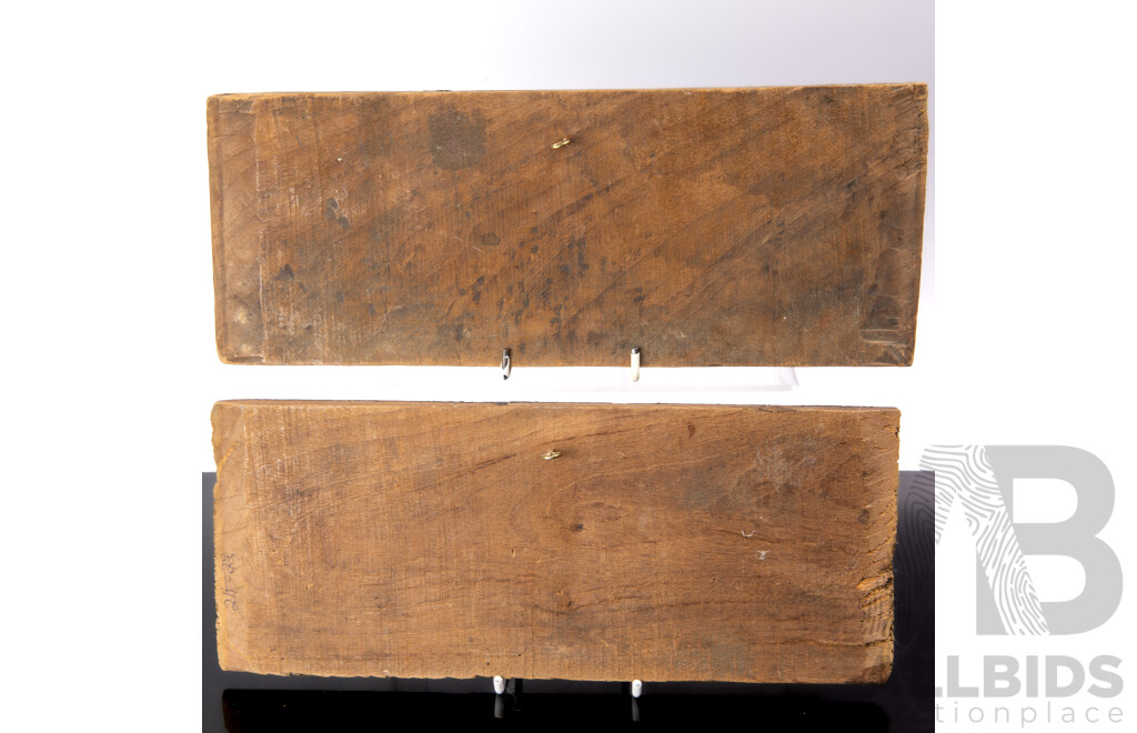 Two Vintage Carved Wooden Chinese Panels
