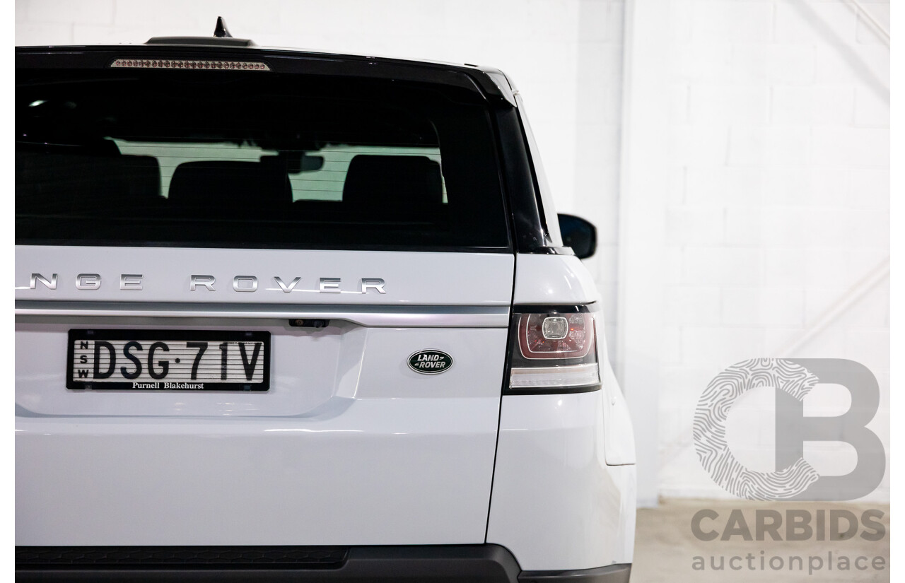 10/2017 Land Rover Range Rover Sport 3.0 SDV6 HSE (AWD) LW MY17 4d Wagon Yulong White Metallic/Santorini Black Turbo Diesel 3.0L