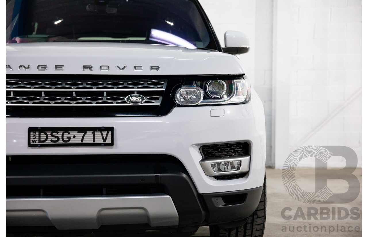 10/2017 Land Rover Range Rover Sport 3.0 SDV6 HSE (AWD) LW MY17 4d Wagon Yulong White Metallic/Santorini Black Turbo Diesel 3.0L