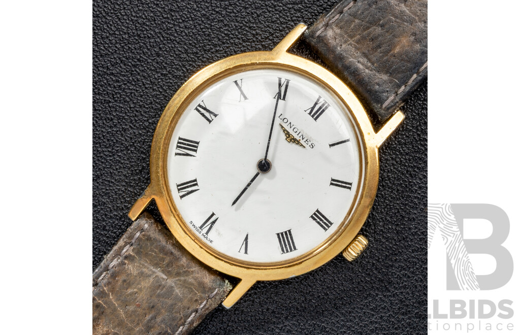 Longines Gold Plated Watch, Vintage C.1970's, Swiss Made  - with Original Presentation Case