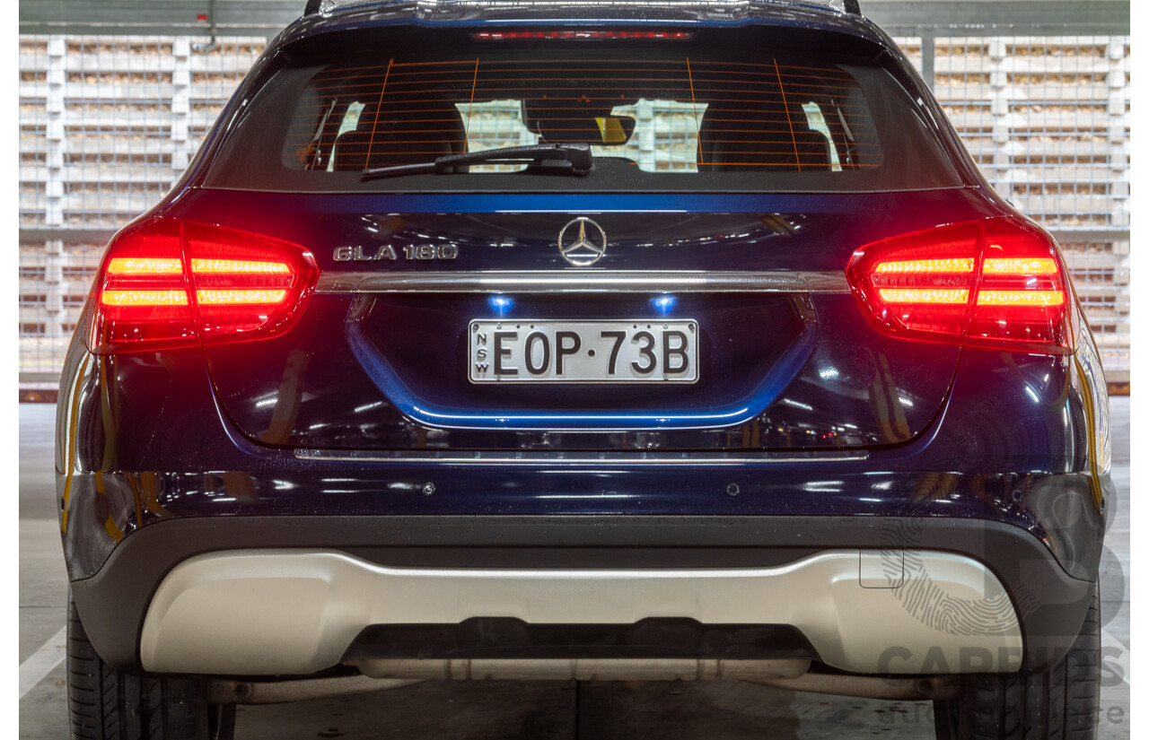 10/2018 Mercedes Benz GLA 180 X156 809MY 4d Wagon Cavansite Blue Metallic Turbo 1.6L