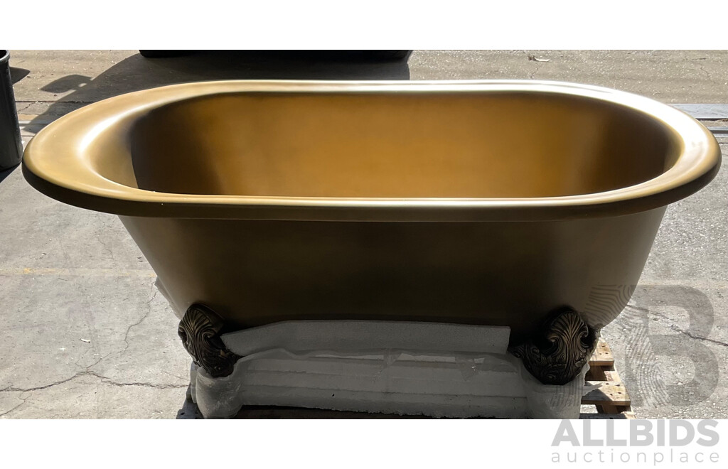 Golden Matte Finish Freestanding Bathtub