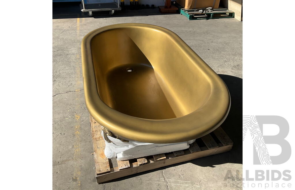 Golden Matte Finish Freestanding Bathtub