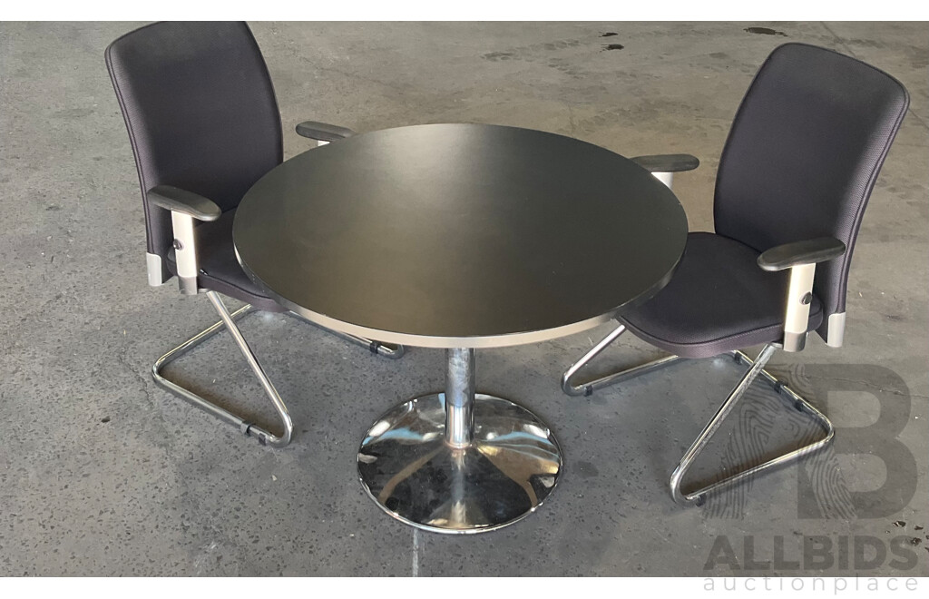 3 Piece Set - Office Round Table and Chairs