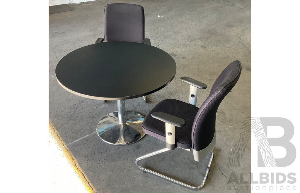 3 Piece Set - Office Round Table and Chairs
